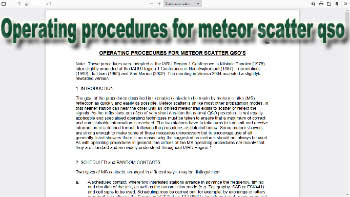 Operating procedures for meteor scatter qso