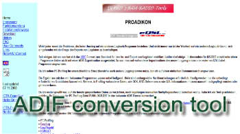 Proadikon ADIF conversion tool