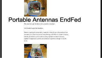 Portable Antennas EndFed