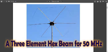 A Three Element Hex Beam for 50 MHz