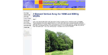 2 Element Vertical Array for 160M and 80m