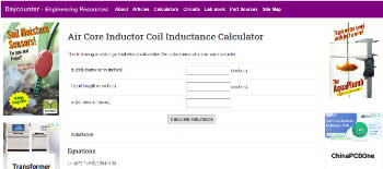 Air Core Inductor Inductance Calculator