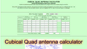 Cubical Quad antenna calculator 7 element