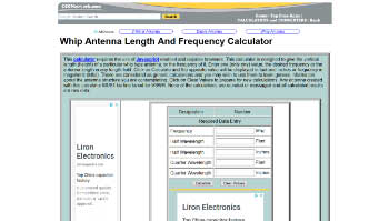 Whip Antenna Length And Frequency Calculator