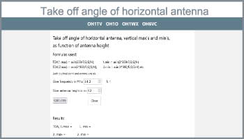 Take off angle of horizontal antenna