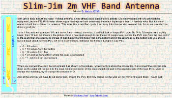Slim-Jim 2m VHF Band Antenna