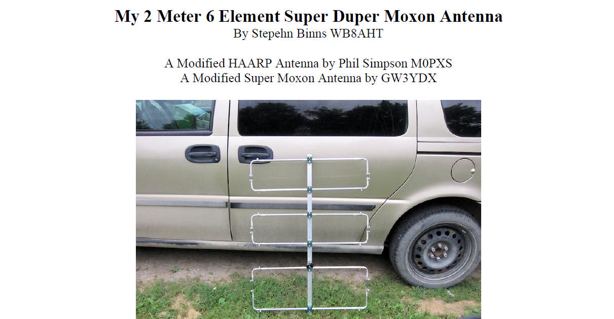 2 Meter 6 Element Moxon Antenna