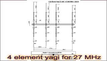4 element yagi for 27 MHz