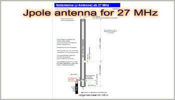 Jpole antenna for 27 MHz