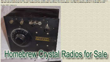 Homebrew Crystal Radios for Sale