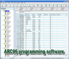 ARC96 programming software for PRO-96/PRO-2096