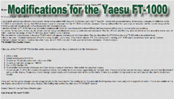 Modifications for the yaesu ft-1000