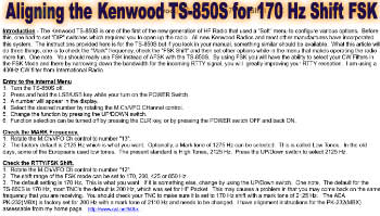 aligning the kenwood ts-850s for 170 hz shift fsk