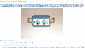 Arduino RF power & SWR meter