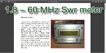 1.8 – 60 MHz SWR Meter