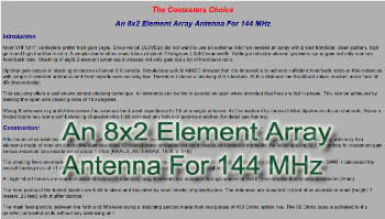 An 8x2 Element Array Antenna For 144 MHz