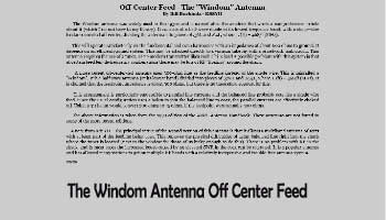 The Windom Antenna Off Center Feed