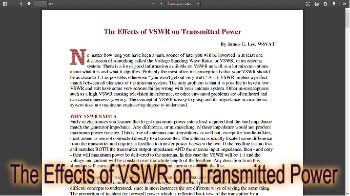 The Effects of VSWR on Transmitted Power