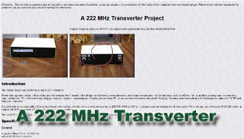 a 222 mhz transverter project
