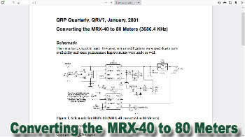 Converting the mrx-40 to 80 meters