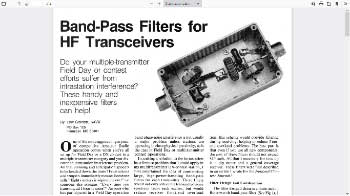 Band Pass Filters for HF Transceivers