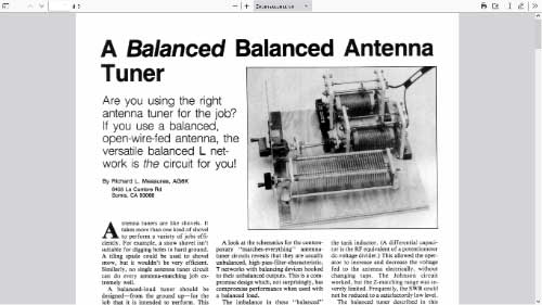 A Balanced Balanced Antenna Tuner