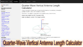 Quarter-Wave Vertical Antenna Length Calculator