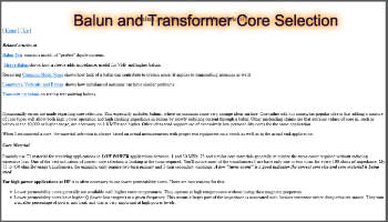 Balun and Transformer Core Selection