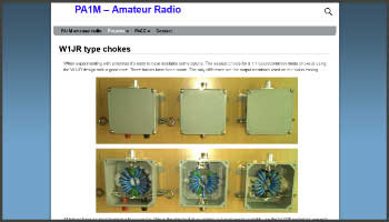 Balun type chokes 1:1