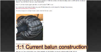 Current balun construction 1:1