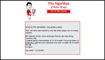 The SignMan QSL cards
