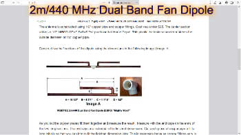 2m/440 MHz Dual Band Fan Dipole