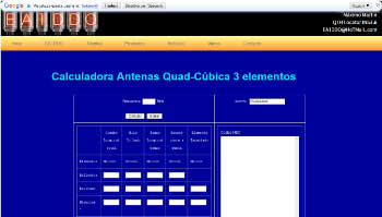 Calculadora Antenas Quad-Cubica 3 elementos