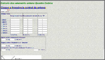 Calculo dos elements antena Quadra Cubica