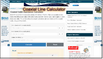 Coaxial Line Calculator