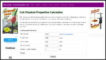 Coil Physical Properties Calculator