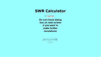 SWR Calculator 1.2 Jeff McClay