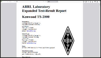 ARRL Kenwodd TS-2000 test results