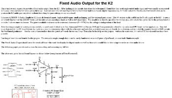 A fixed Audio Output for the K2
