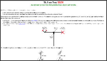 Antenna system with four polarizations linear and circular