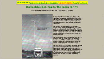 Dismantable Yagi for the bands 10-17m