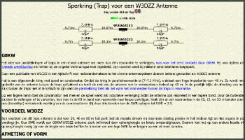 Sperkring Trap voor een W3DZZ Antenne