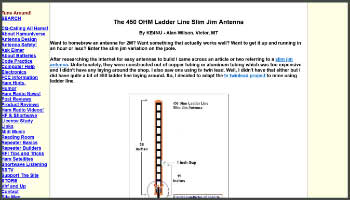 The 450 OHM Ladder Line Slim Jim Antenna