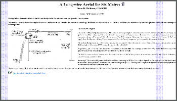 A Long-wire Aerial for Six Metres