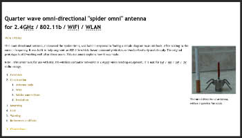 Spider omni antenna 2.4 GHz for 802.11b WiFi WLAN