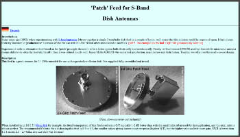 Patch Feed for S-Band Dish Antennas