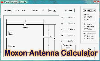 Moxon Antenna Calculator project