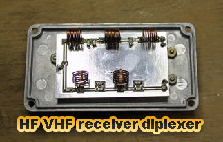 HF VHF receiver diplexer