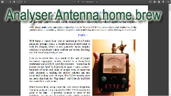 Analyser antenna home brew