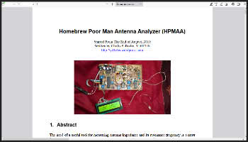Homebrew poor man antenna analyzer
